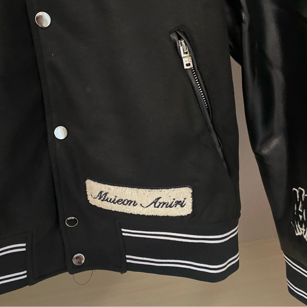 AMIRI Eagle Varsity Logo Leather Panel
Bomber Collar Jacket - Picture 5 of 10